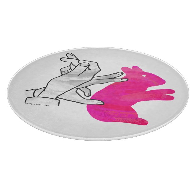 Tabla De Cortar Hand Silhouette Rabbit Pink (Borde)