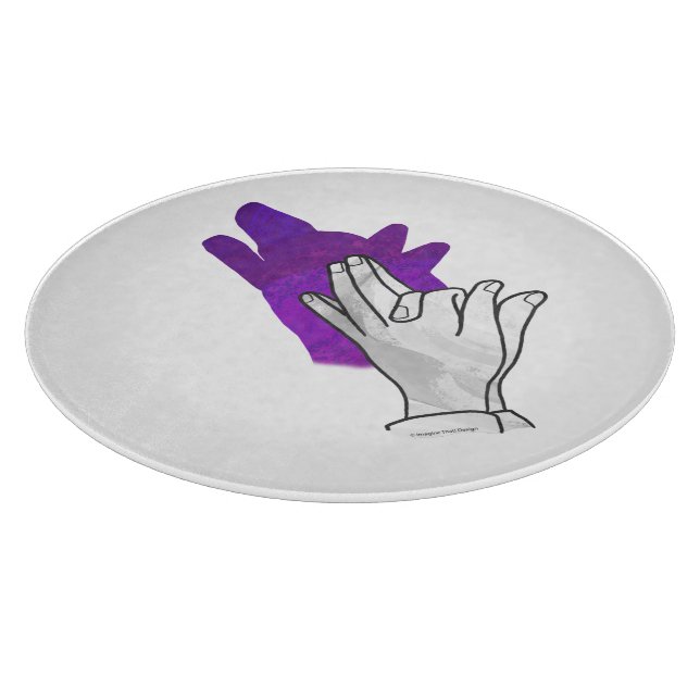Tabla De Cortar Hand Silhouette Wolf Purple (Borde)