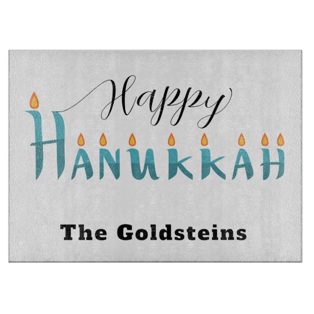 Tabla De Cortar Hannukah Menorah Drip Board Candle Placemat (Anverso)