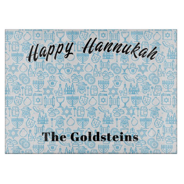 Tabla De Cortar Hannukah Menorah Drip Board Candle Placemat (Anverso)