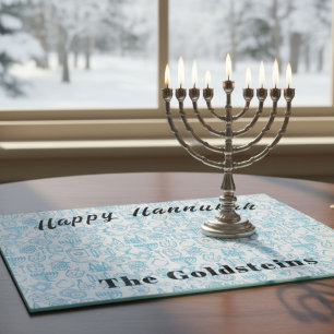 Tabla De Cortar Hannukah Menorah Drip Board Candle Placemat
