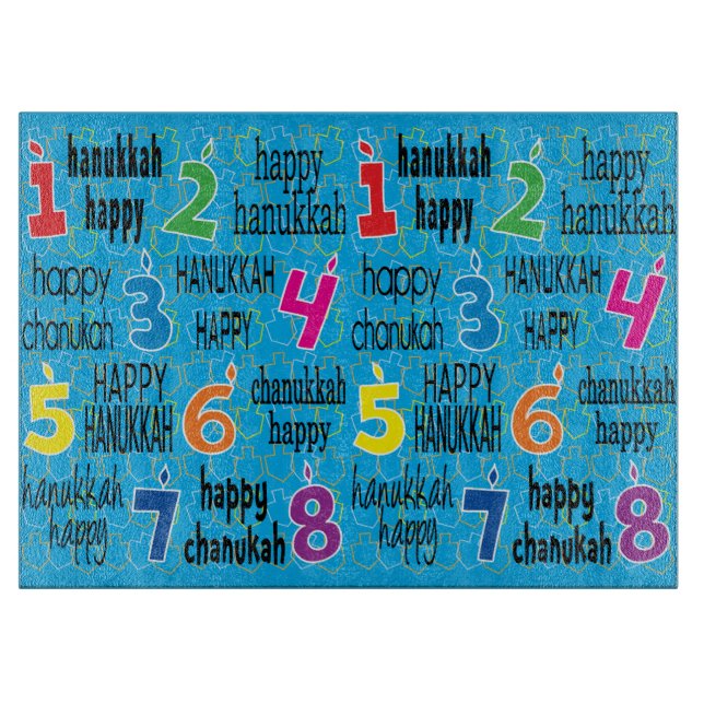 Tabla De Cortar Hanukkah 8 Noches (Anverso)