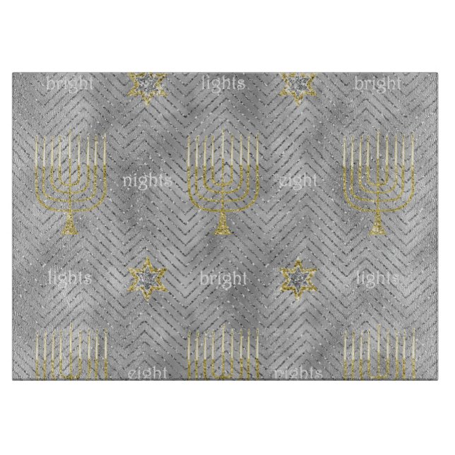 Tabla De Cortar Hanukkah Elegant Menorahs (Anverso)