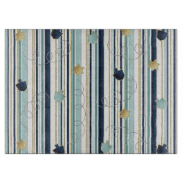 Tabla De Cortar Hanukkah Stripes and Swirls