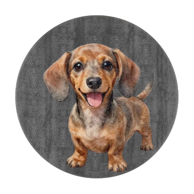 Tabla De Cortar Happy Dachshund Puppy (Anverso)