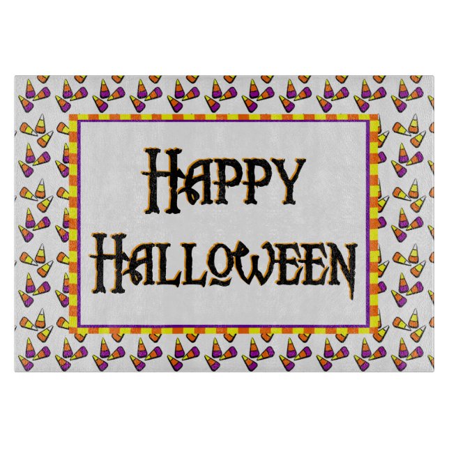 Tabla De Cortar Happy Halloween Candy Pattern Board (Anverso)