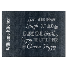 Tabla De Cortar Happy Life Rules Cita Afirmaciones