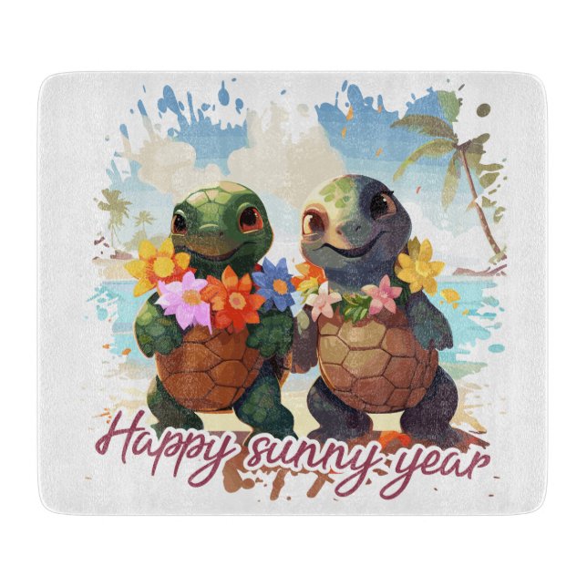 Tabla De Cortar Happy sunny year too (Anverso)