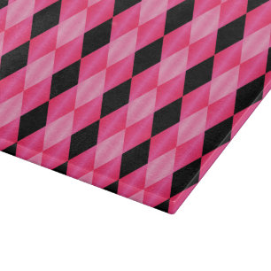 Tabla De Cortar Harlequin plegado,Pink-Black-11x8 CUTTING BOARD