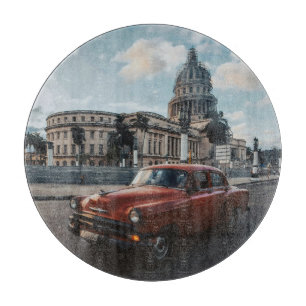 Tabla De Cortar Havana Cuba Coche Clásico Antiguo