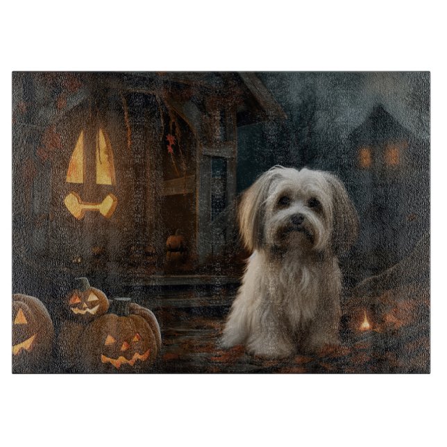 Tabla De Cortar Havanese Halloween Espantoso (Anverso)