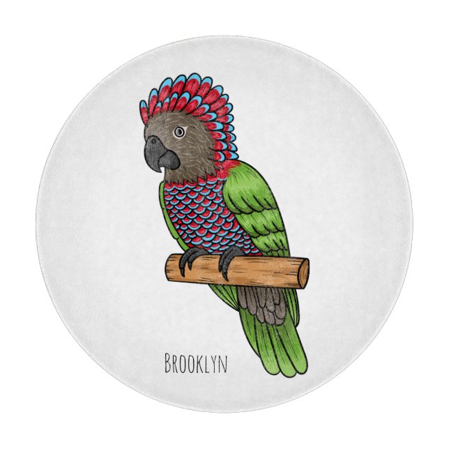 Tabla De Cortar Hawk headed parrot bird cartoon illustration (Anverso)