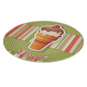 Tabla De Cortar Helado de chocolate del vintage