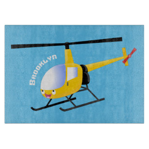Tabla De Cortar Helicóptero de personalizado alegre amarillo lindo