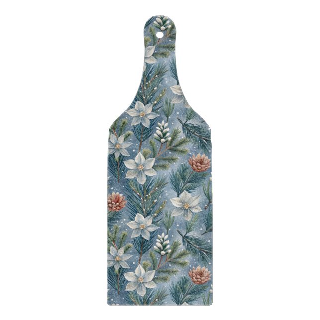 Tabla De Cortar Hello Winter Pines & Flowers (Anverso)