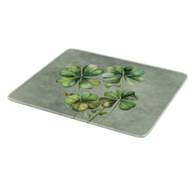 Tabla De Cortar Hermosa acuarela verde Shamrock (Borde)