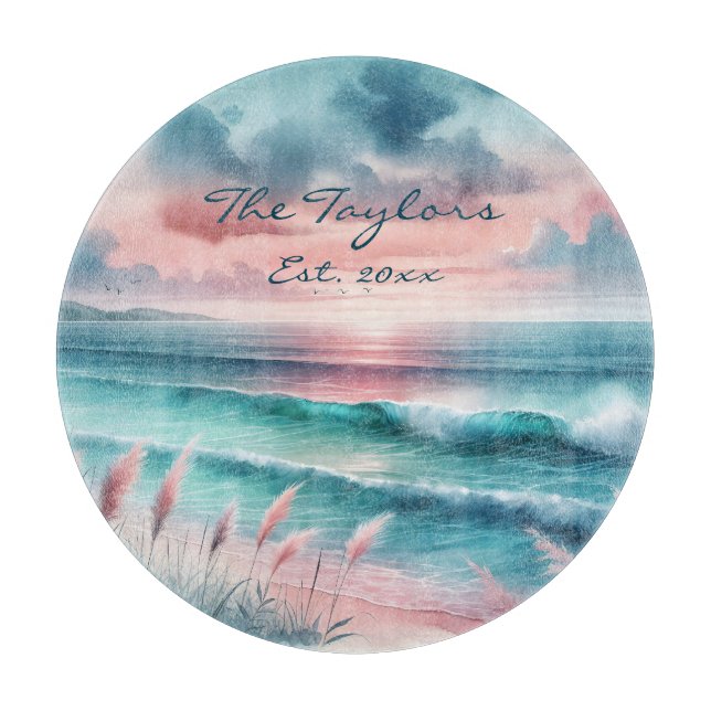 Tabla De Cortar Hermosa escena oceánica | Personalizado (Anverso)