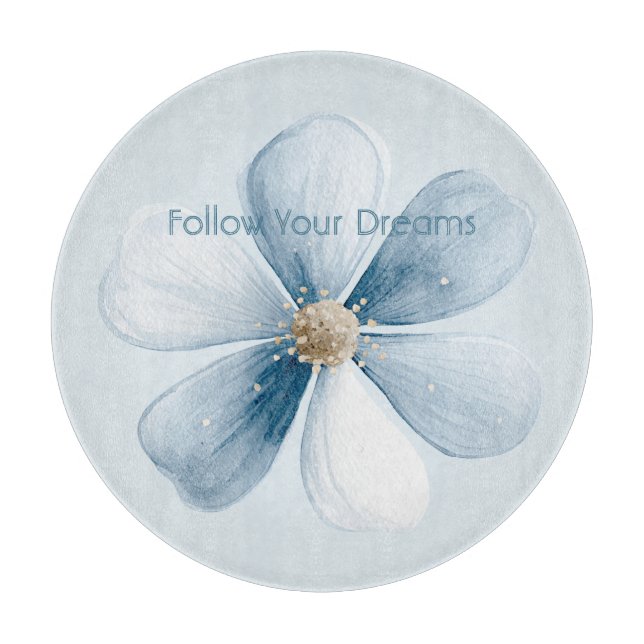 Tabla De Cortar Hermosa Flor Azul (Anverso)