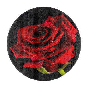 Tabla De Cortar Hermosa rosa roja