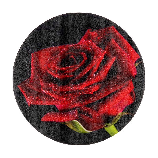 Tabla De Cortar Hermosa rosa roja (Anverso)