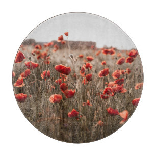 Tabla De Cortar hermosas flores de amapola