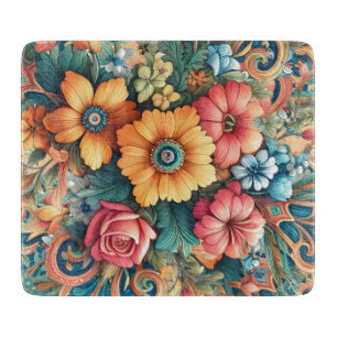 Tabla De Cortar Hermosas flores de verano