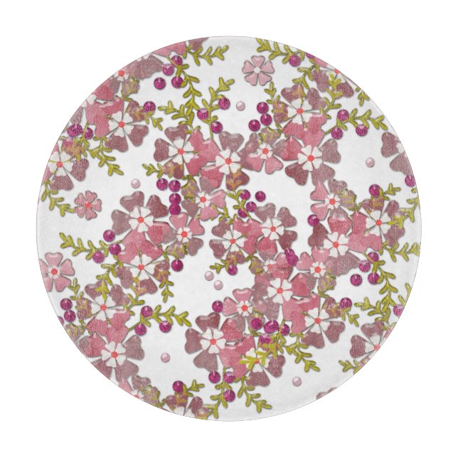 Tabla De Cortar Hermosas flores de vidrio (Anverso)