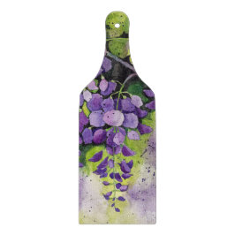 Tabla De Cortar Hermosas Flores De Wisteria En El Corte De Acuarel