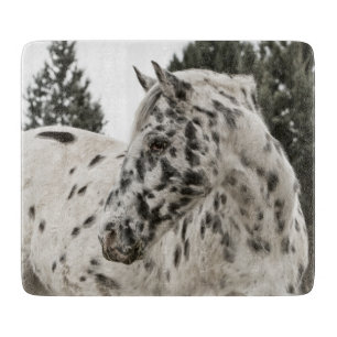 Tabla De Cortar Hermoso caballo Appaloosa blanco y negro