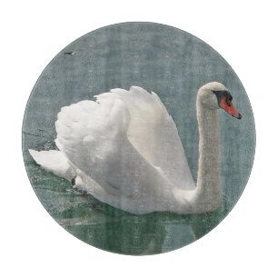 Tabla De Cortar Hermoso cisne blanco