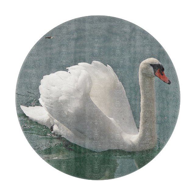 Tabla De Cortar Hermoso cisne blanco (Anverso)