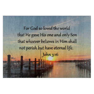 TABLA DE CORTAR HERMOSO DISEÑO DE FOTOGRAFÍAS JOHN 3:16 SUNSET