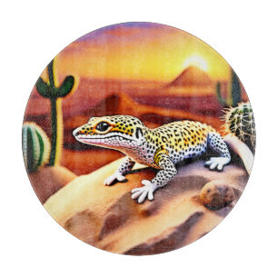 Tabla De Cortar Hermoso diseño Gecko del leopardo del desierto