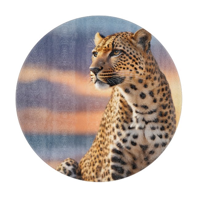 Tabla De Cortar Hermoso leopardo (Anverso)