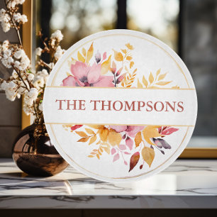 Tabla De Cortar Hermoso Monograma amarillo dorado Boda