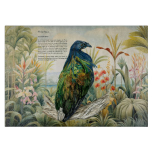 Tabla De Cortar Hermoso Palomo Nicobar Pintado a Mano