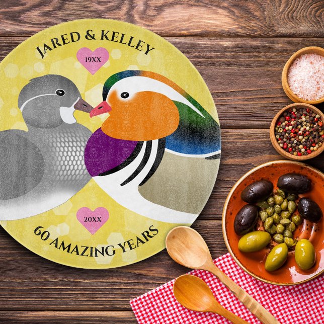 Tabla De Cortar Hermoso pato mandarín: cualquier año de aniversari (Subido por el creador)