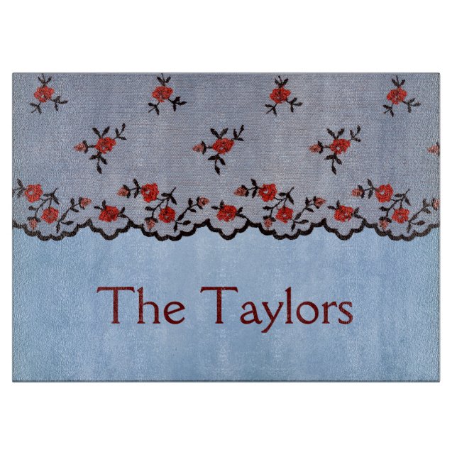 Tabla De Cortar Hermoso Rústico Floral (Anverso)