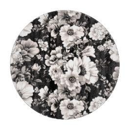 Tabla De Cortar Hermoso tono sepia negro y claro floral