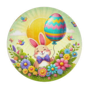 Tabla De Cortar Hermoso y colorido conejito de Pascua