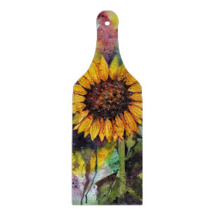 Tabla De Cortar Hermosos girasoles en acuarela