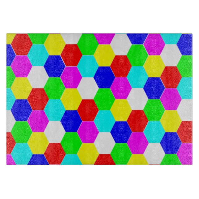 TABLA DE CORTAR HEXAGONES COLORIDOS (Anverso)