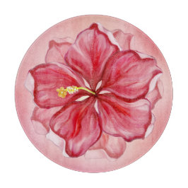 Tabla De Cortar Hibiscus & lace RED