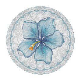 Tabla De Cortar Hibiscus & lace TURQUOISE