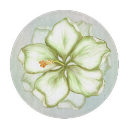 Tabla De Cortar Hibiscus & lace WHITE