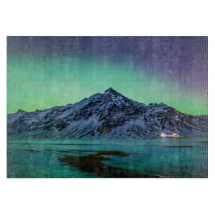 Tabla De Cortar Hielo y nieve   Aurora Borealis Vía Láctea Islandi