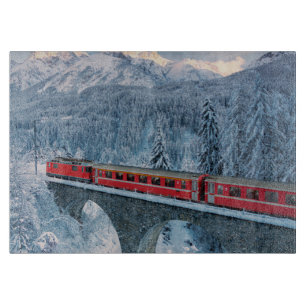 Tabla De Cortar Hielo y nieve   Red Bernina Express Train Suiza