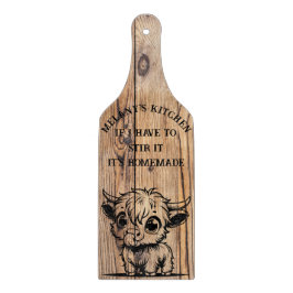 Tabla De Cortar Highland Cow Faux Wood Design