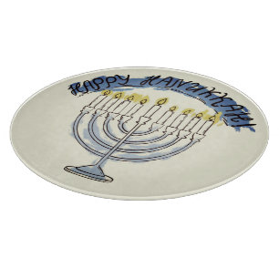 Tabla De Cortar Hiliday judío ruso pintó Hanukkah Menorah