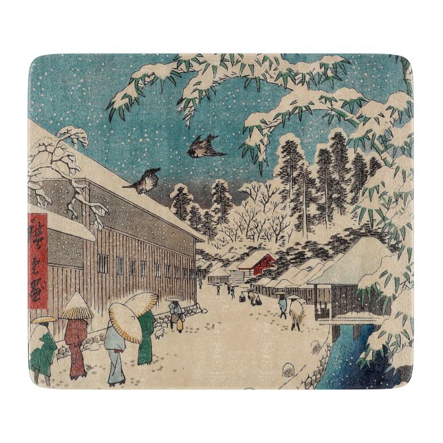 Tabla De Cortar Hiroshige paisaje invernal de japón (Anverso)